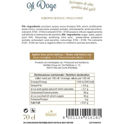 Sirup breskva 70 cl - Il Doge Distillati Group